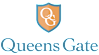 A logo with a shield and a letter Q on it.