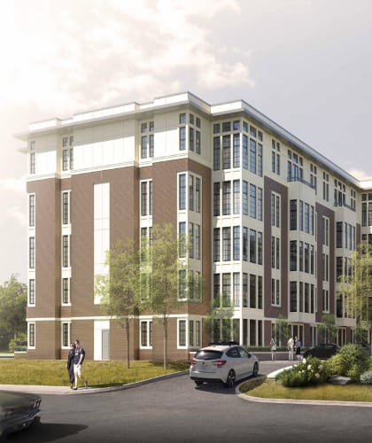 a rendering of the proposed apartment building. at The Encore at Ingram Manor, Pikesville, MD, 21208