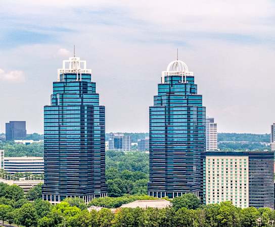 two tall skyscrapers in the city at Glenn Perimeter, Atlanta, 30328