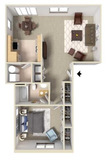 Floor Plan  1 Bedroom