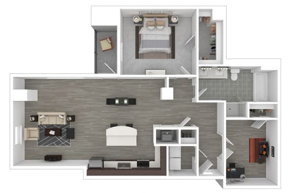 Williamsburg floor plan at The Manhattan Tower and Lofts, Denver, CO