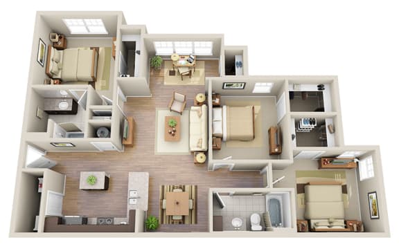 three bedroom two bath