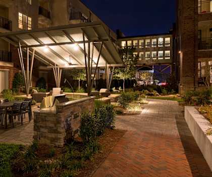 Outdoor Grill With Intimate Seating Area at Berkshire Ninth Street, Durham, 27705