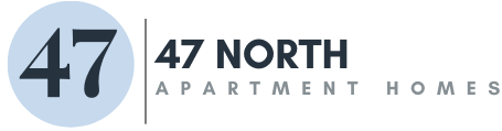 a black and white logo for 47 north apartment homes