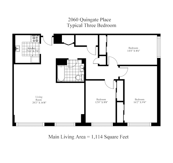 Typical 3 Bedroom Floor Plan