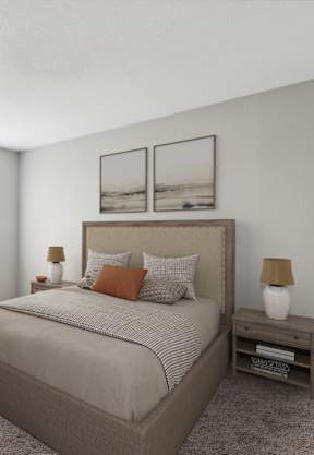 a bedroom with a large bed and two dressers at Candlewood, Corpus Christi, TX
