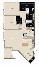 B11 Floor Plan at The Residences at Thornwood, Germantown, TN, 38138