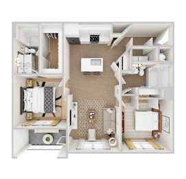 B1 Floor Plan at Woodgate Place in Waco, Tx