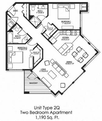 2 Bedroom Floor Plan