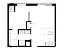 1 bed 1 bath floorplan