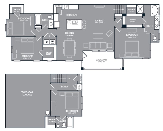 Four Bed Three Bath Floor Plan at Mansions at Briggs Ranch, San Antonio, TX