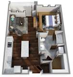 1 Bedroom A 1 Bath Floor Plan at Century Town Center, Gainesville, FL, 32607