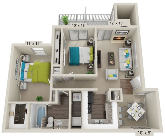 Floor Plan  a floor plan is shown in this rendering