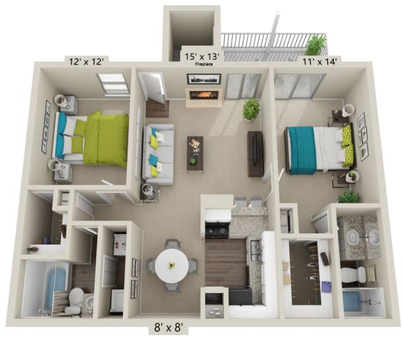 Floor Plan  3D floor plan of B2