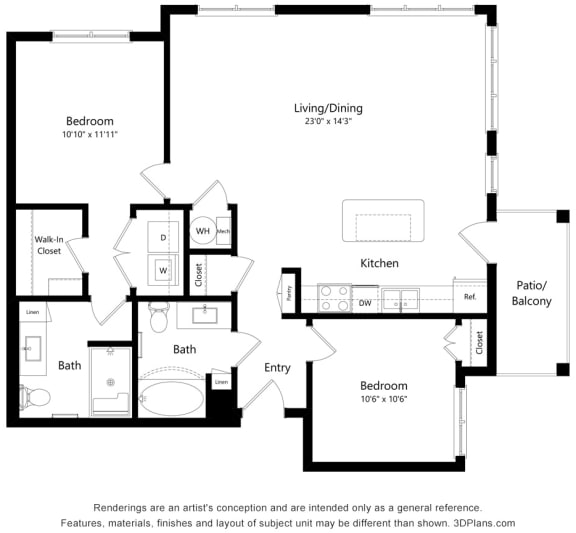 Grayson Ridge_2 Bedroom Floor Plan_B5