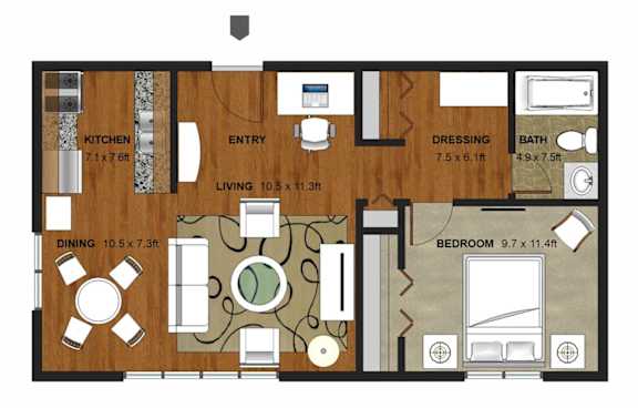Apex Floor Plan at Granite Peaks Apartments, Minneapolis