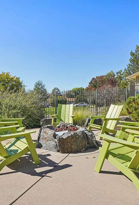 Outdoor Firepit Patio at Deer Crest Apartments, Broomfield