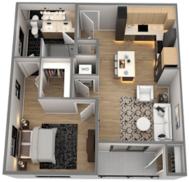 Bethesda Floor Plan at Chelsea Apartments, St Louis, Missouri
