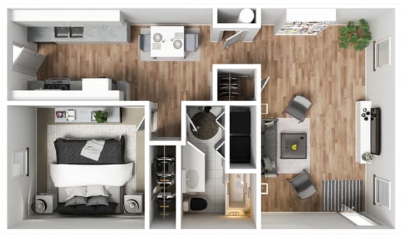 Floor Plan  a 1 bedroom floorplan of a 2100 sqft apartment
