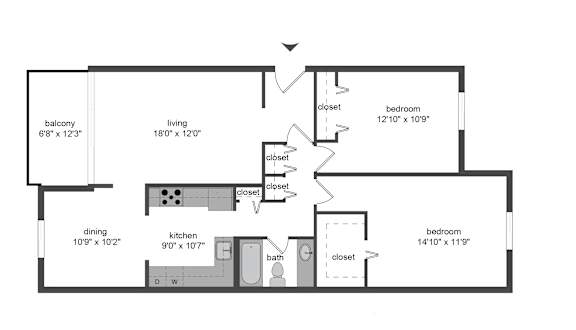 2 bedroom w WD