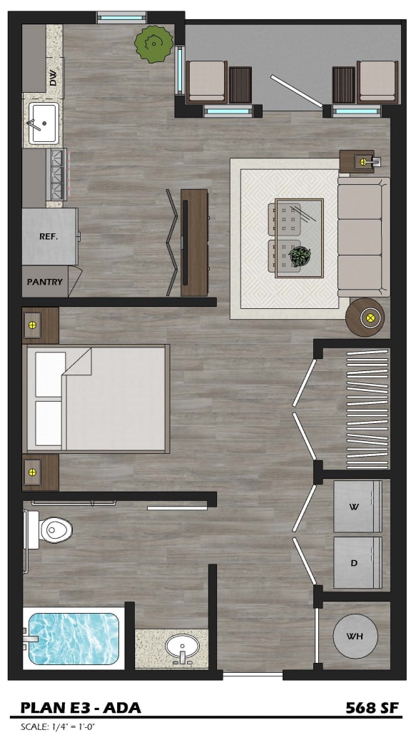 E3B ADA 568 sq. ft. E3B ADA 568 sq. ft.