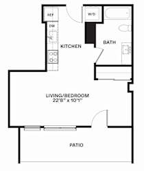 A6 MFTE Floor Plan at Corner 63, Seattle, Washington