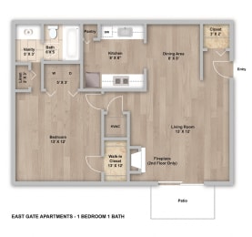  Floor Plan One Bedroom B