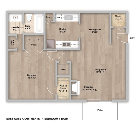 Floor Plan One Bedroom B