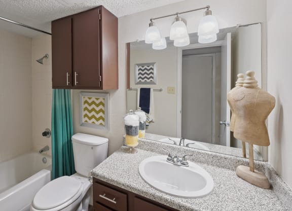 Model Bathroom 2 at Oaks of Denton in Denton, TX