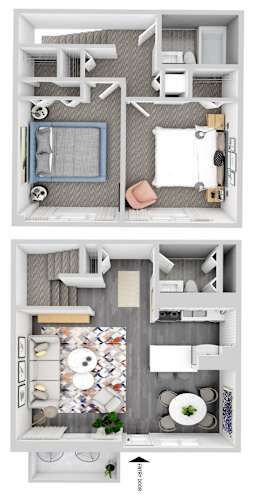 Floor Plan  2 Bedroom Townhome Newly Remodeled