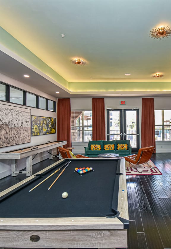 Aspire at Live Oak Apartments Clubhouse and Pool Table