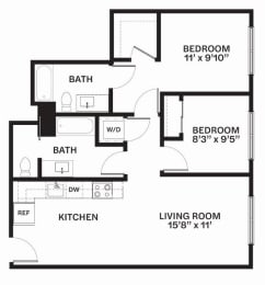 F1 Floor Plan at Corner 63, Seattle, Washington