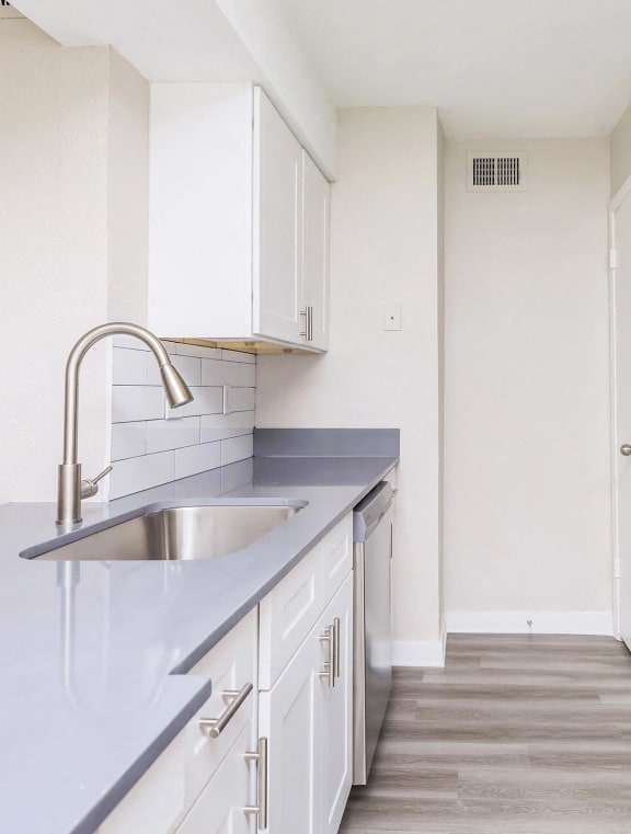 a kitchen with stainless steel appliances and a sink