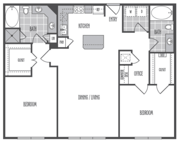 3000Sage - The Hildago - 2 Bedroom 2 Bath
