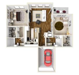The Fury | 972 Sq. Ft. at Faulkner Flats Apartment Homes, Oxford, Mississippi
