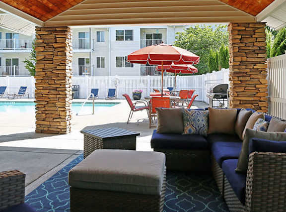 Outdoor Lounge at Sage Apartments, Everett, Washington