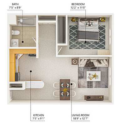 Floor-Plan_A1 at Lake Shore Park, Ankeny, IA