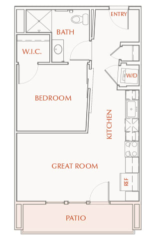 A0a - 0Bed 1Bath - 620SF - 2D