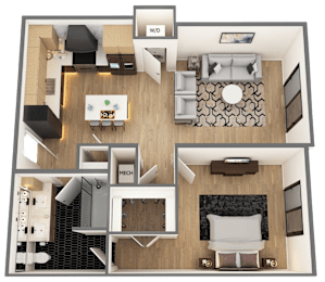 Bow Bridge Floor Plan at Chelsea Apartments, St Louis, MO, 63112