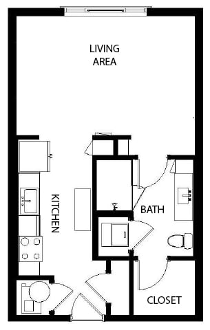Axio at Carillon - S1 - 0 Bedroom 1 Bath - 2D
