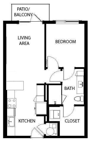Axio at Carillon - A1 - 1 Bedroom 1 Bath - 2D