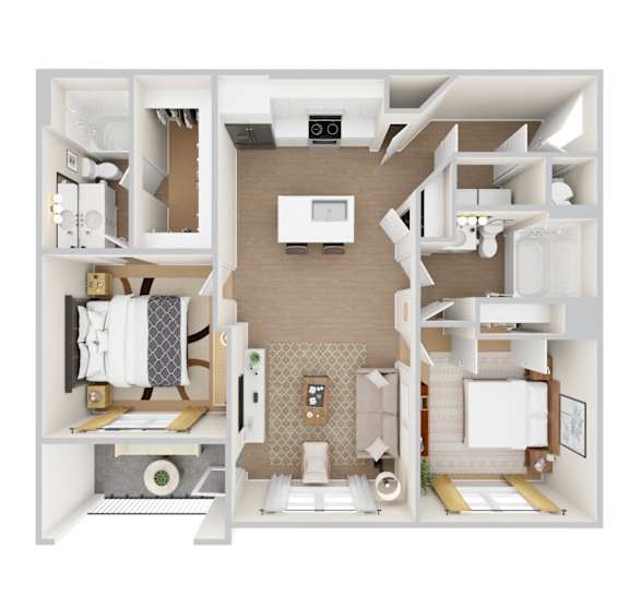 B1 Floor Plan at Chapel Park in Waco, Tx