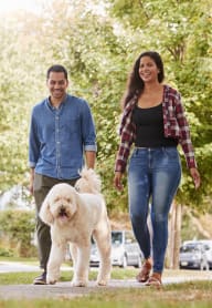 Dog friendly neighborhood at Integrity Gold Coast Apartments, Lakewood, Ohio
