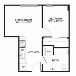 C2 MFTE Floor Plan at Corner 63, Seattle, Washington