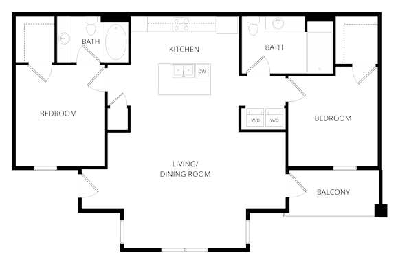 A black and white image of a floor plan for a house.