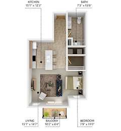 M5 Floor Plan at Lake Shore Apartments, Ankeny