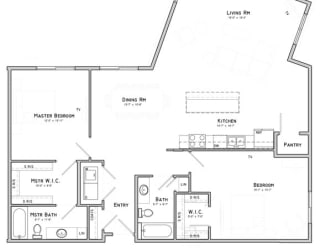 Hibiscus-Two-bedroom apartment at WH Flats in south Lincoln NE