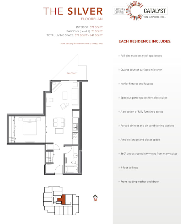 A diagram of a floor plan for a residence by Catalyst on Capitol Hill.
