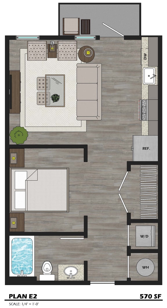 E2 570 sq. ft. E2 570 sq. ft.at The Fitz Apartments in Dallas