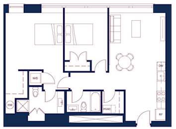 a floor plan of a bedroom apartment